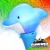 Dolphin Mini Flashing Animal Wand 7"  5